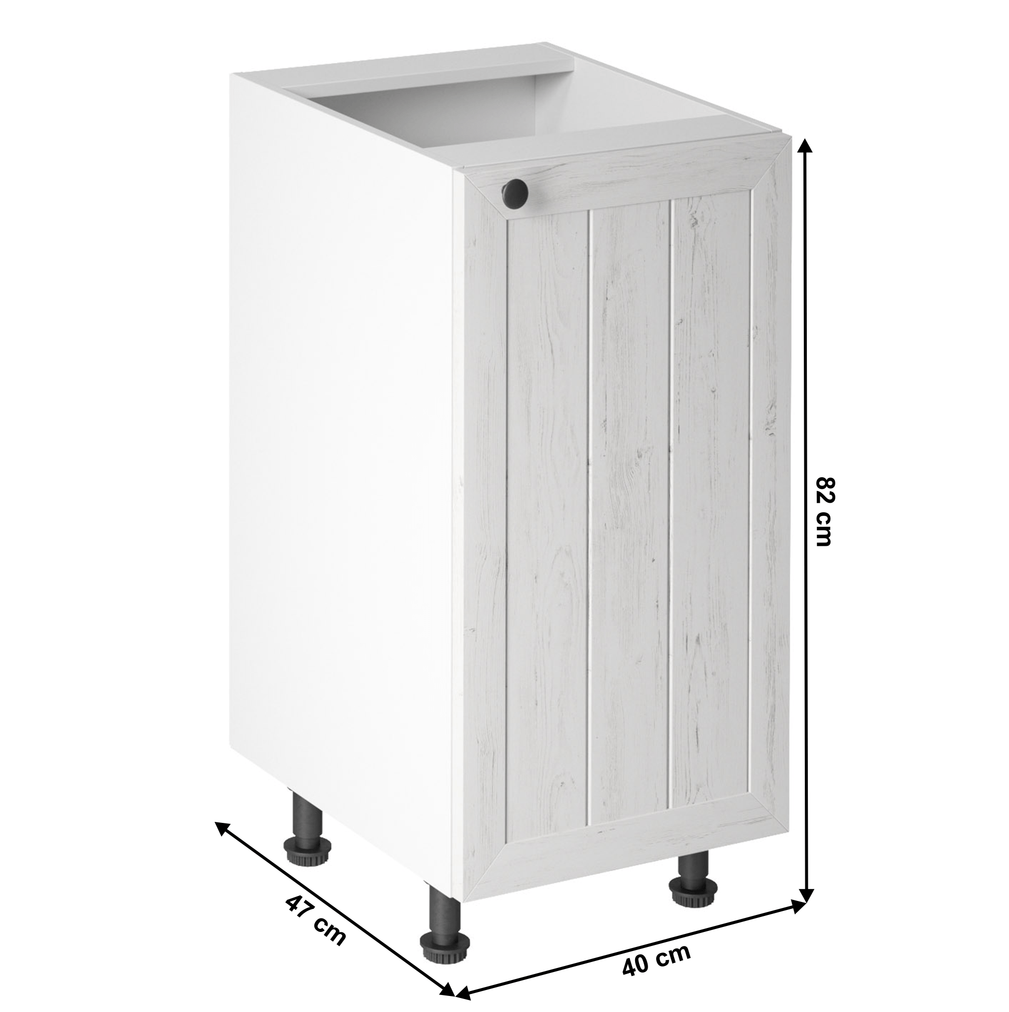 Dulapior inferior D40, dreapta, alb/pin Andersen, PROVENCE — imaginea 6