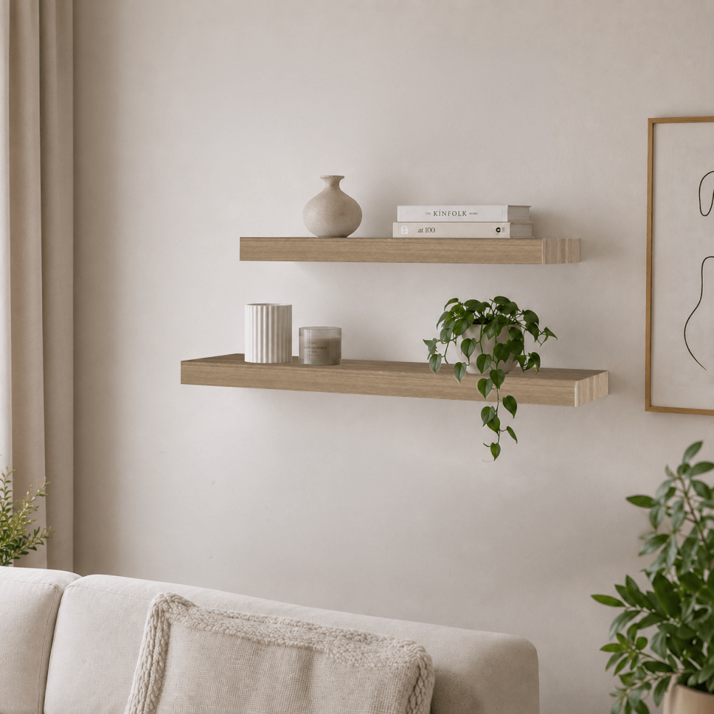 Polita 60x25 din MDF, stejar trufa, GANA FY 11044-3 — imaginea 3