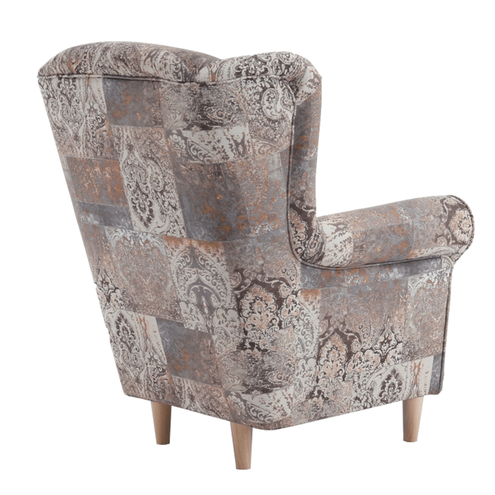 Fotoliu, material vintage maro, CHARLOT — imaginea 4