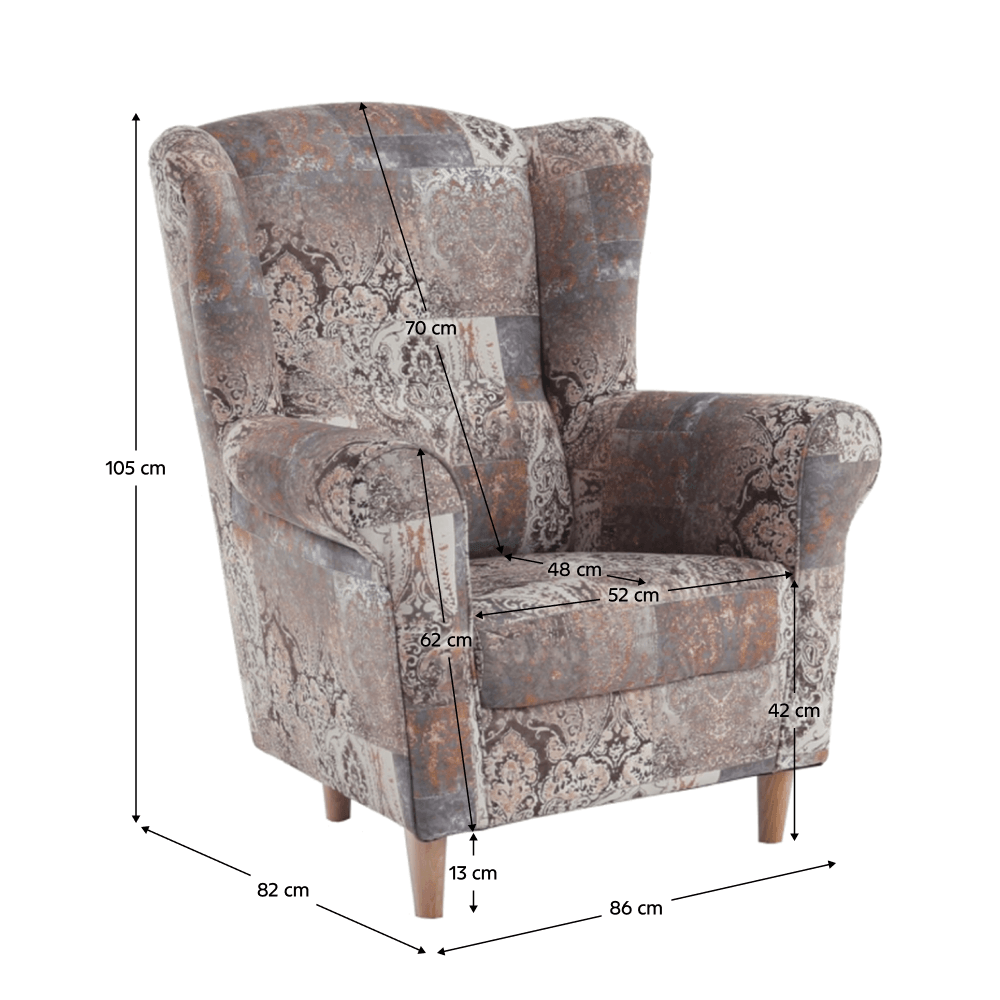 Fotoliu, material vintage maro, CHARLOT — imaginea 11