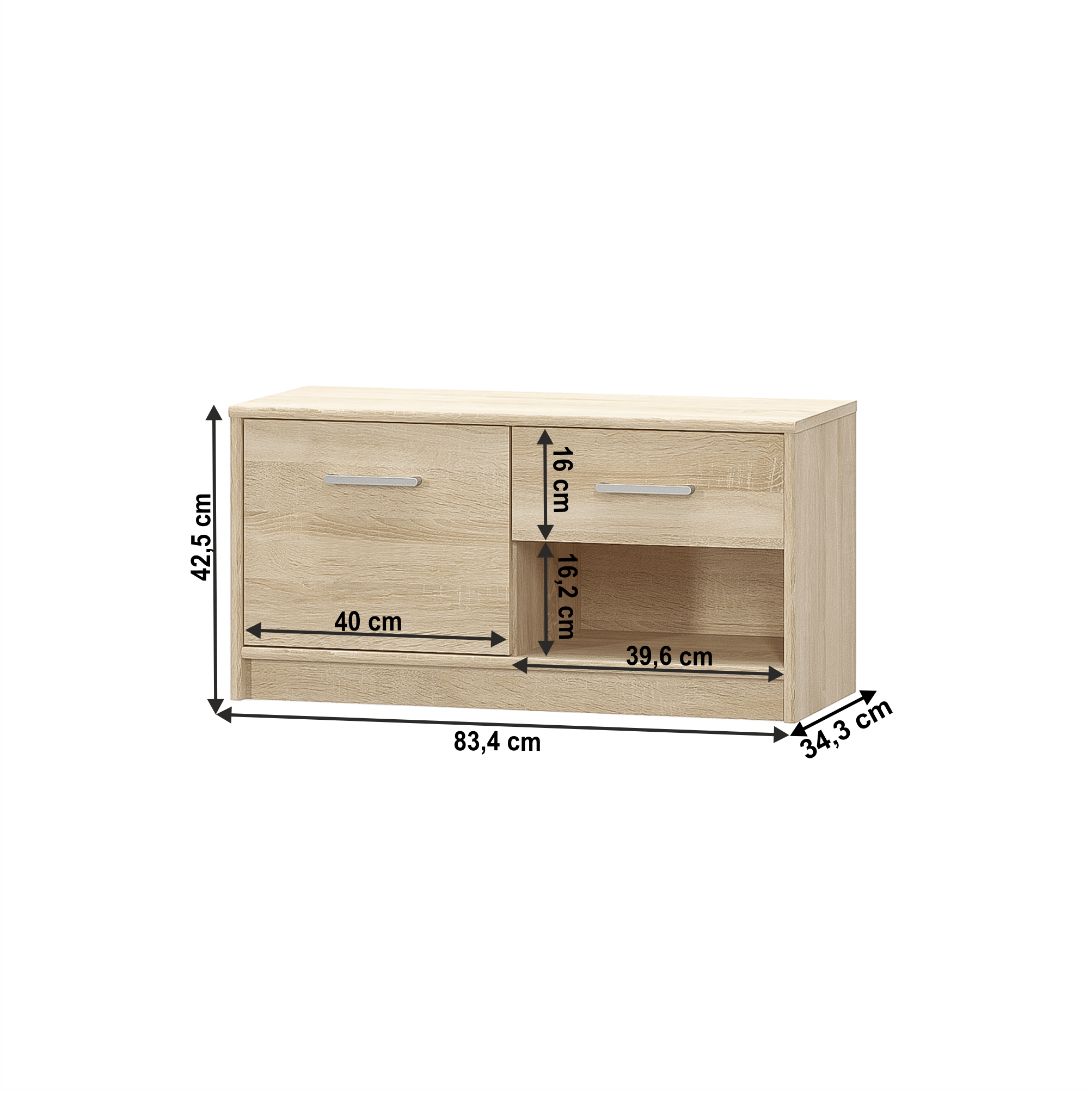 Comoda 1D1S, stejar sonoma, TEYO — imaginea 4