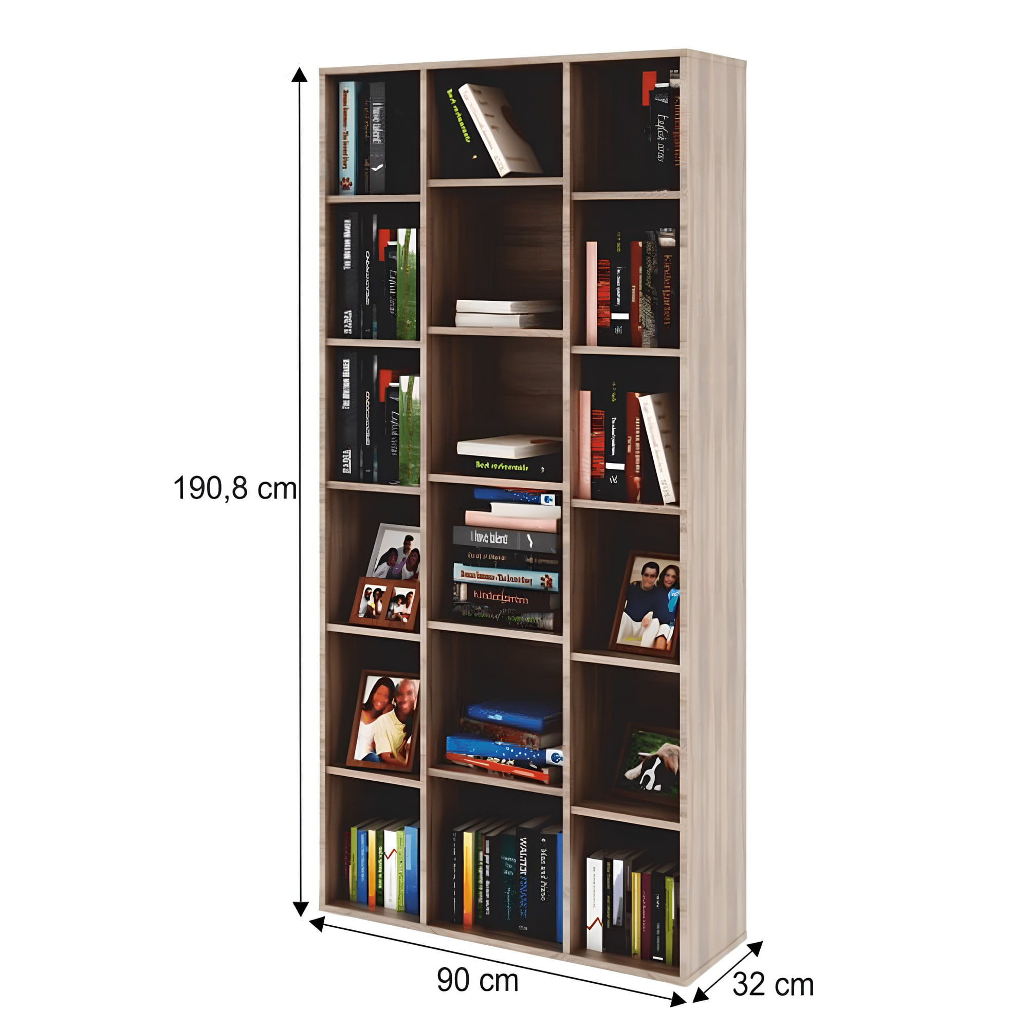 Dulap biblioraft inalt, PAL melaminat, stejar sonoma, DUNAJ Tip13 — imaginea 2