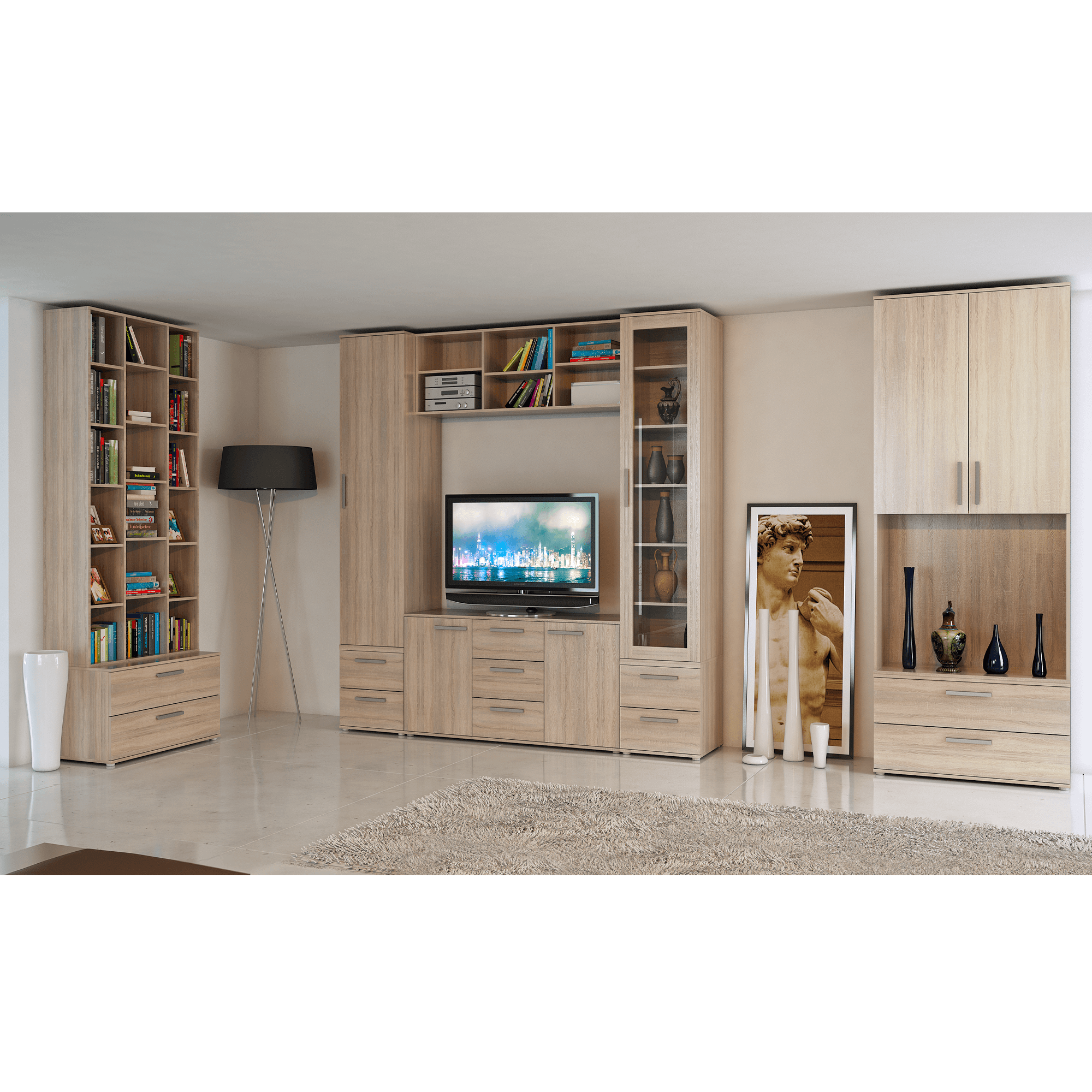 Dulap , DTD laminat, stejar sonoma, DUNAJ TIPUL15 — imaginea 2