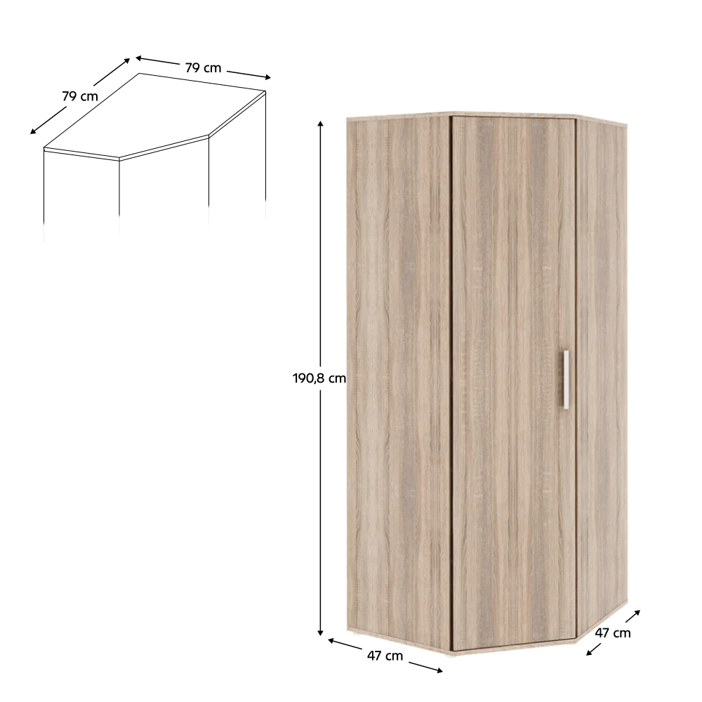 Dulap , DTD laminat, stejar sonoma, DUNAJ TIPUL15 — imaginea 6