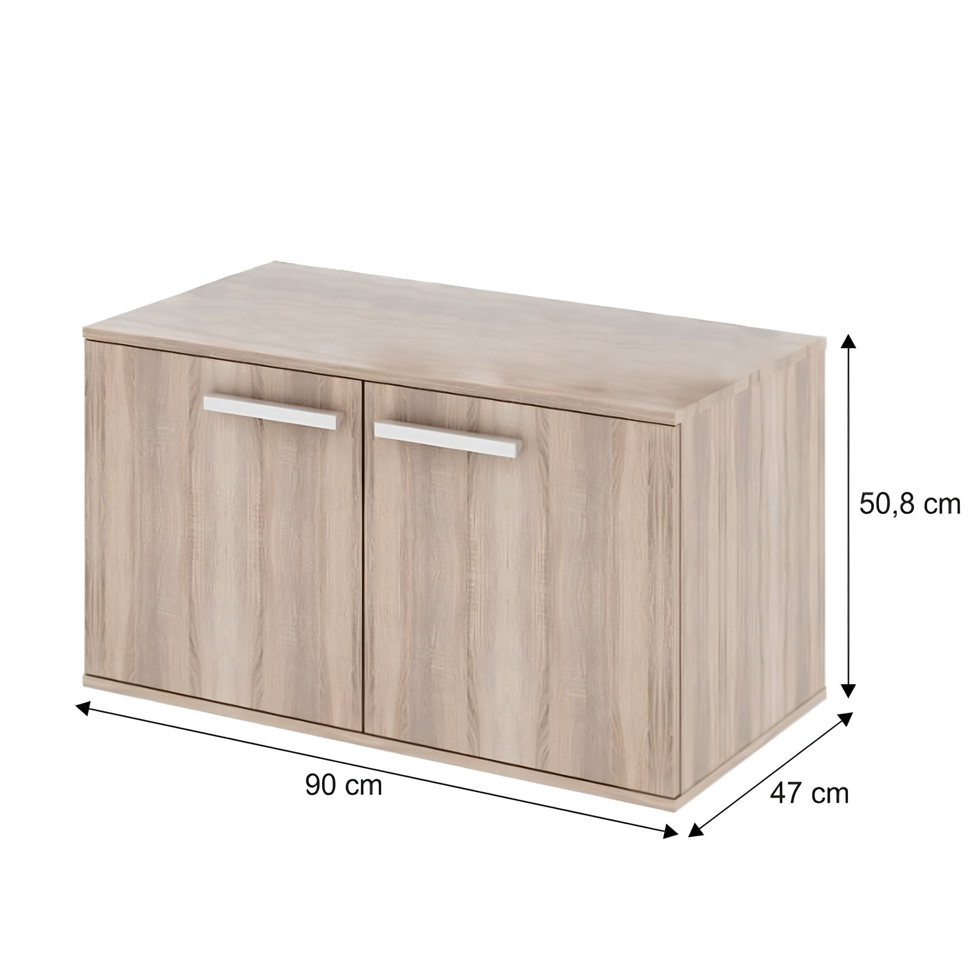 Dulap mic cu 2-usi, DTD laminat, stejar sonoma, DUNAJ TIPUL7 — imaginea 2