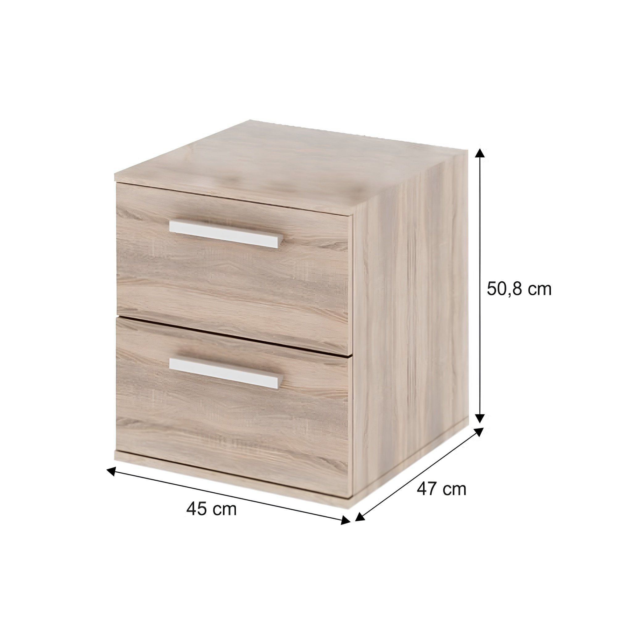 Dulap mic cu 2 sertare ingust, DTD laminat, stejar sonoma, DUNAJ TIPUL9 — imaginea 6