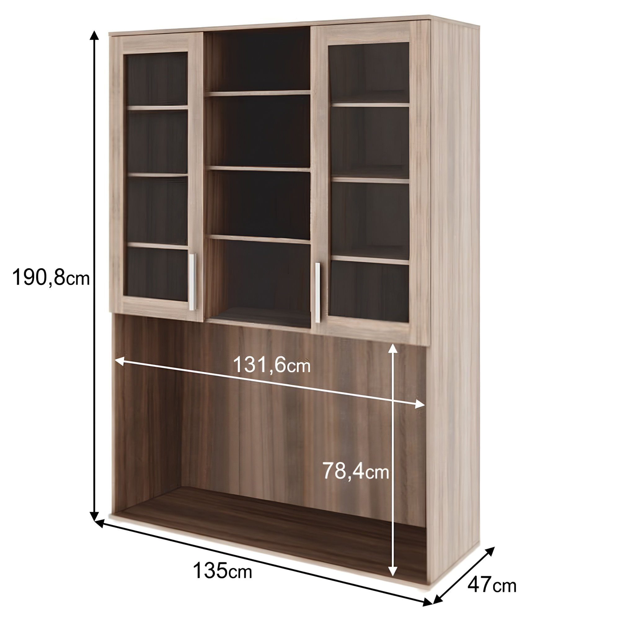 Dulap pentru TV cu sticla, DTD laminat, stejar sonoma, DUNAJ TIPUL6 — imaginea 3