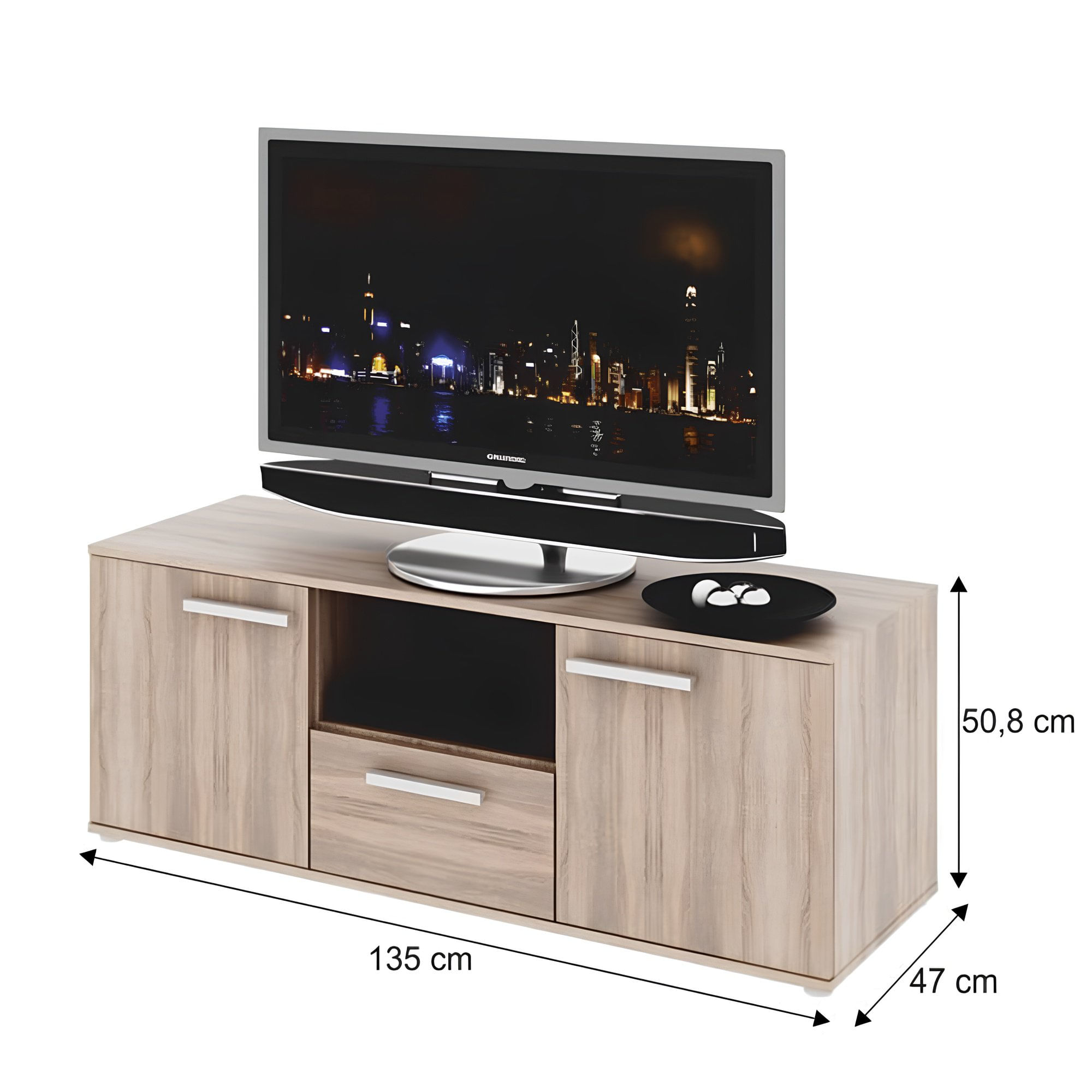 Dulap, cu 2-usi, cu 1 sertar, DTD laminat, stejar sonoma, DUNAJ TIPUL10 — imaginea 5