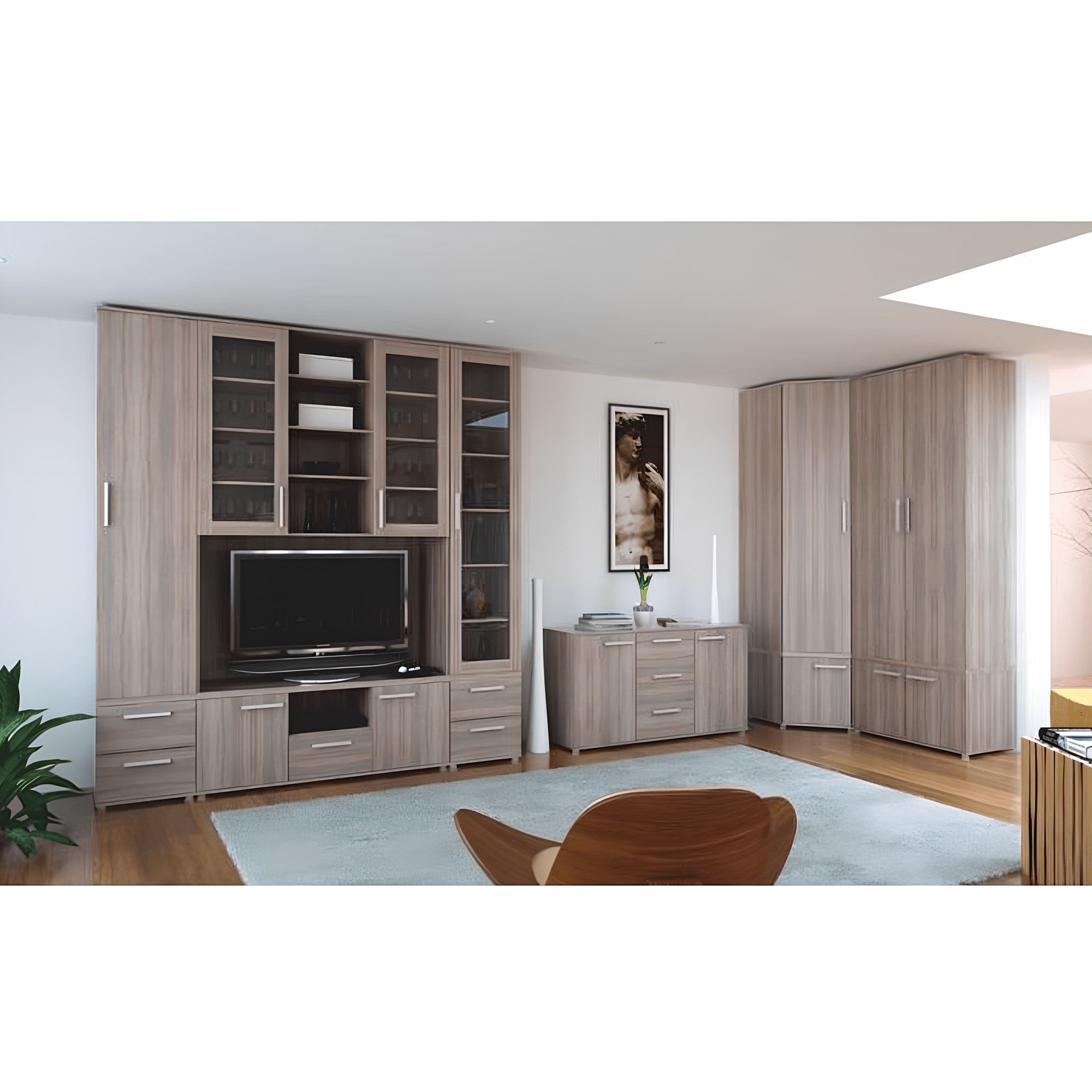 Dulap, cu 2-usi, cu 1 sertar, DTD laminat, stejar sonoma, DUNAJ TIPUL10 — imaginea 6