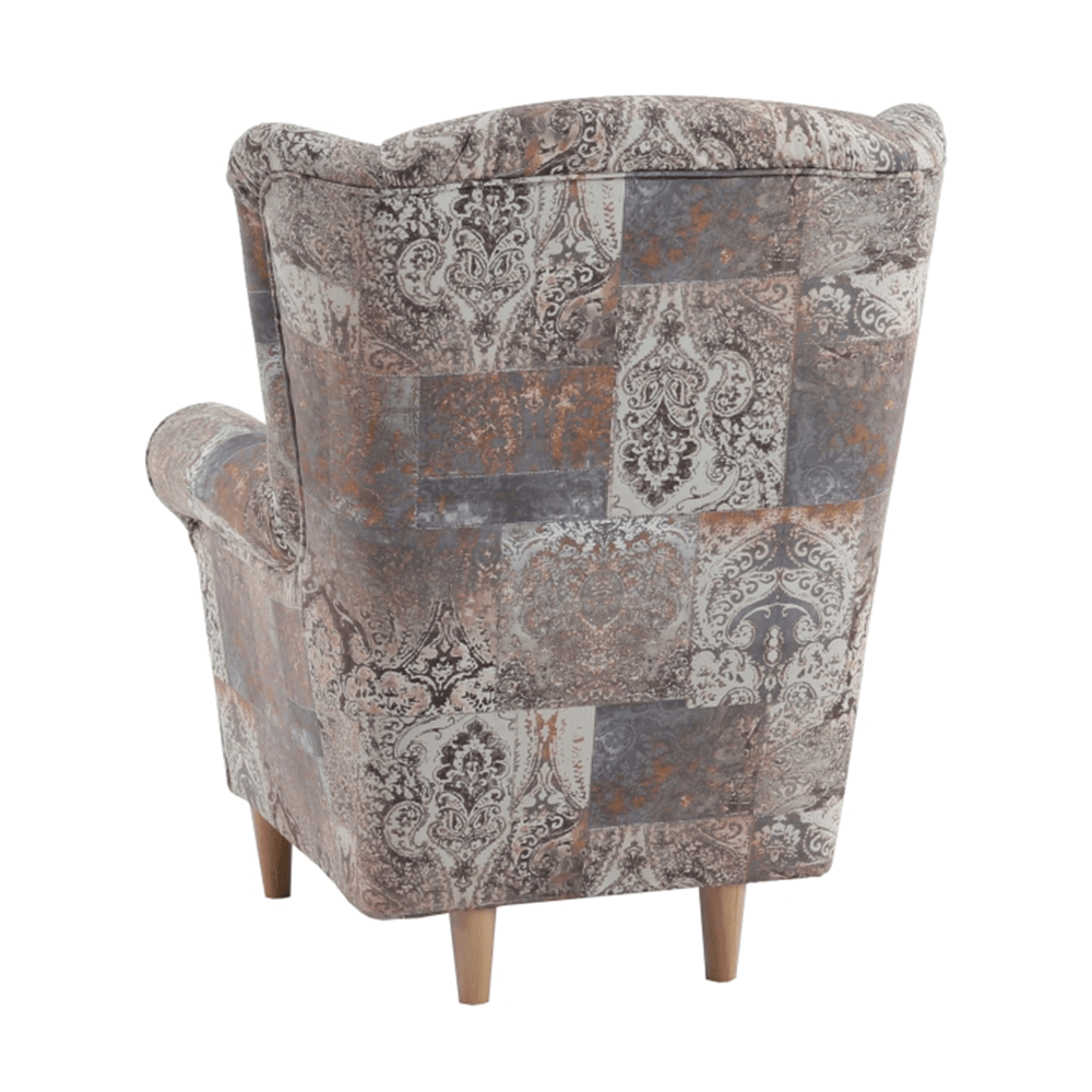 Fotoliu cu taburet, material vintage model, ASTRID — imaginea 6