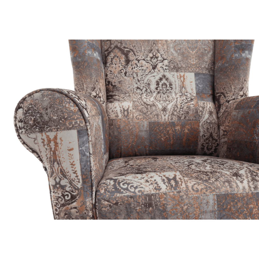 Fotoliu cu taburet, material vintage model, ASTRID — imaginea 9