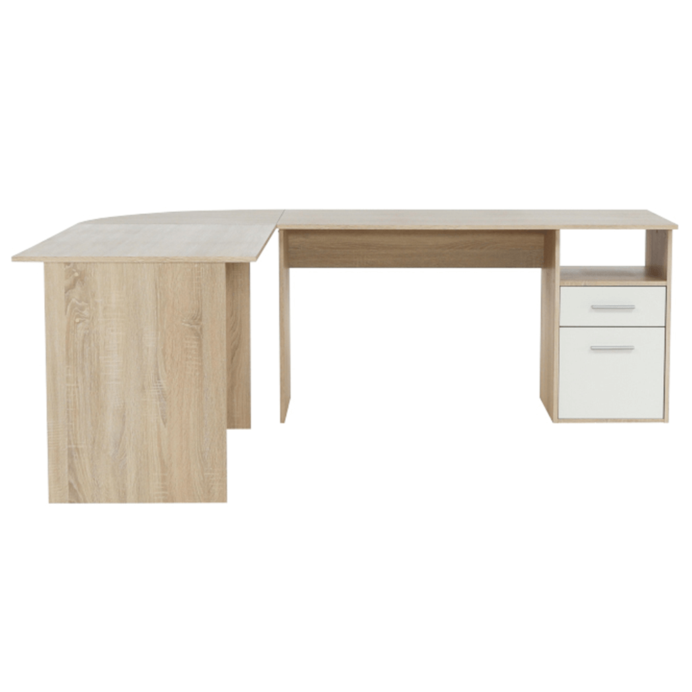 Masa PC de colt, stejar sonoma/alba, MAURUS NEW MA11 — imaginea 6