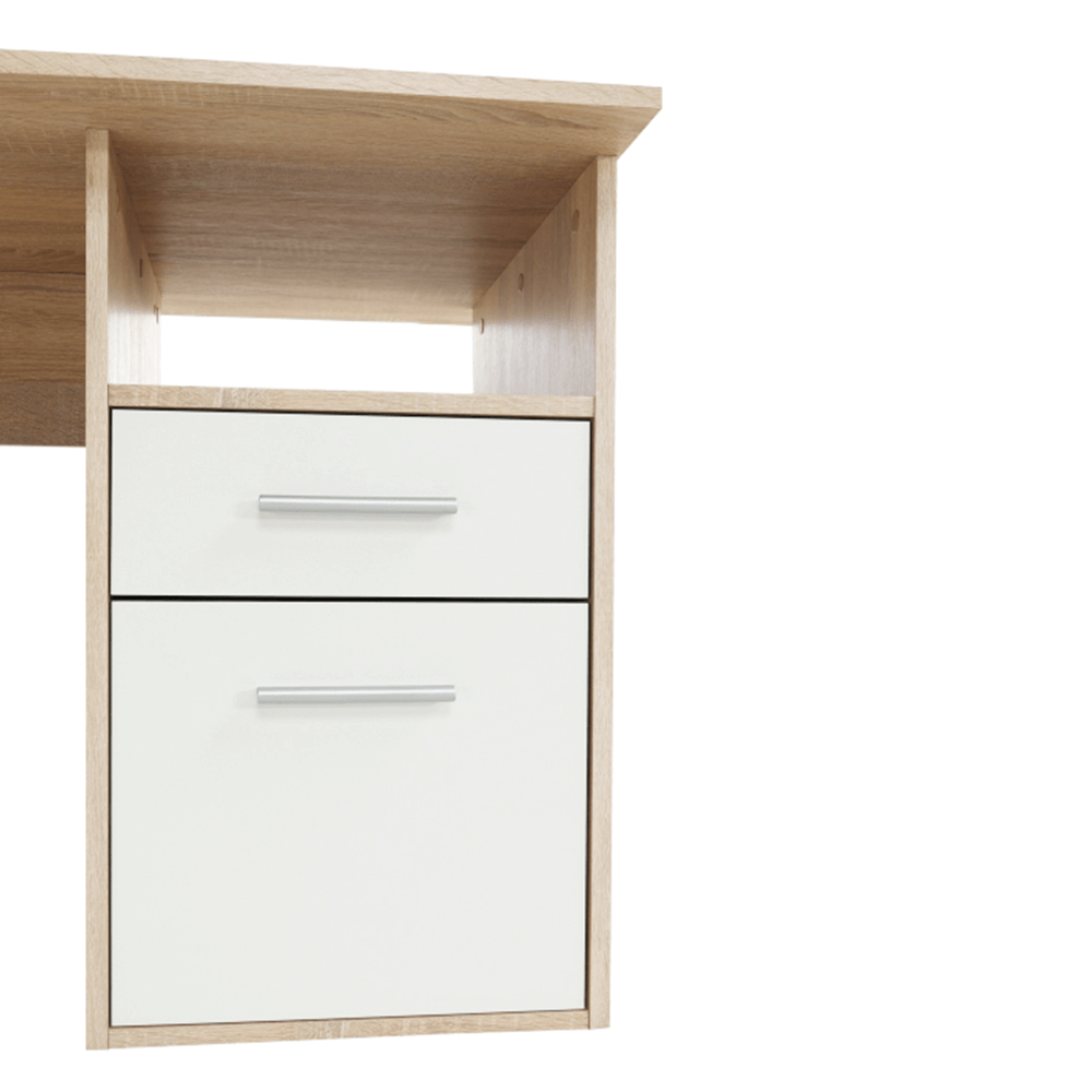 Masa PC de colt, stejar sonoma/alba, MAURUS NEW MA11 — imaginea 14