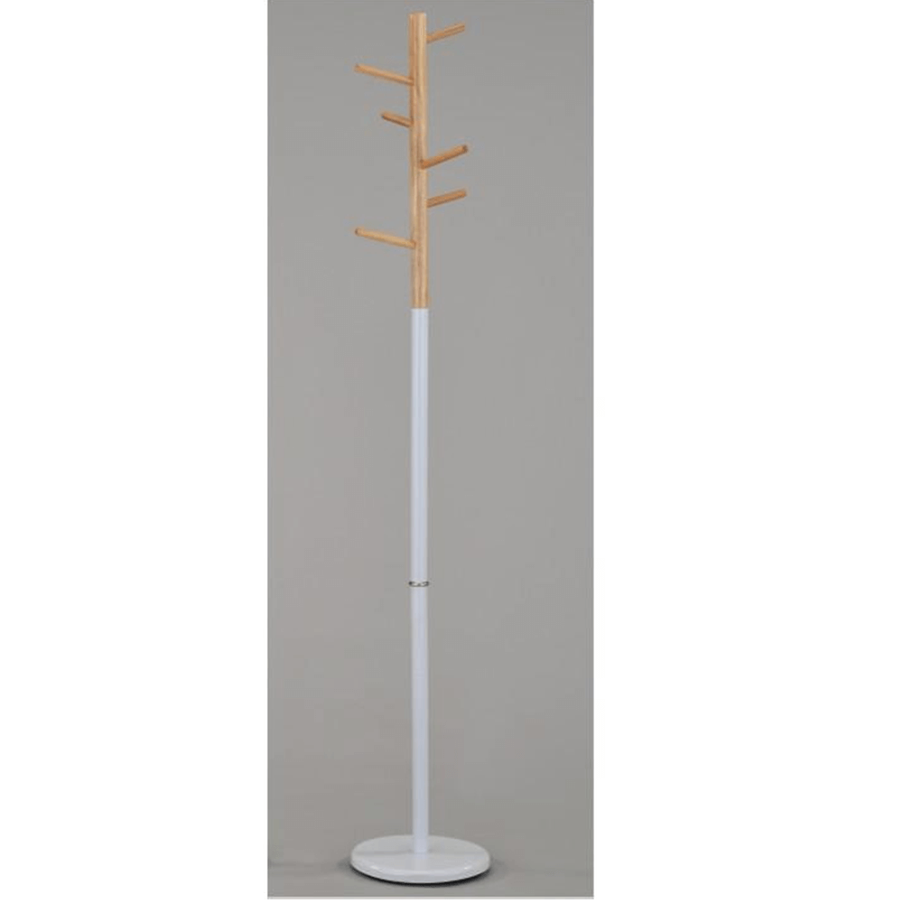 Cuier, lemn natural/metal alb, HORST — imaginea 3