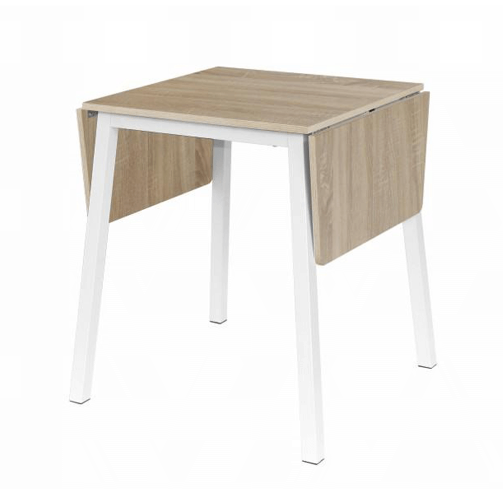 Masa dining, MDF folie/metal, stejar sonoma/alb, 60-120x60 cm, MAURO — imaginea 2
