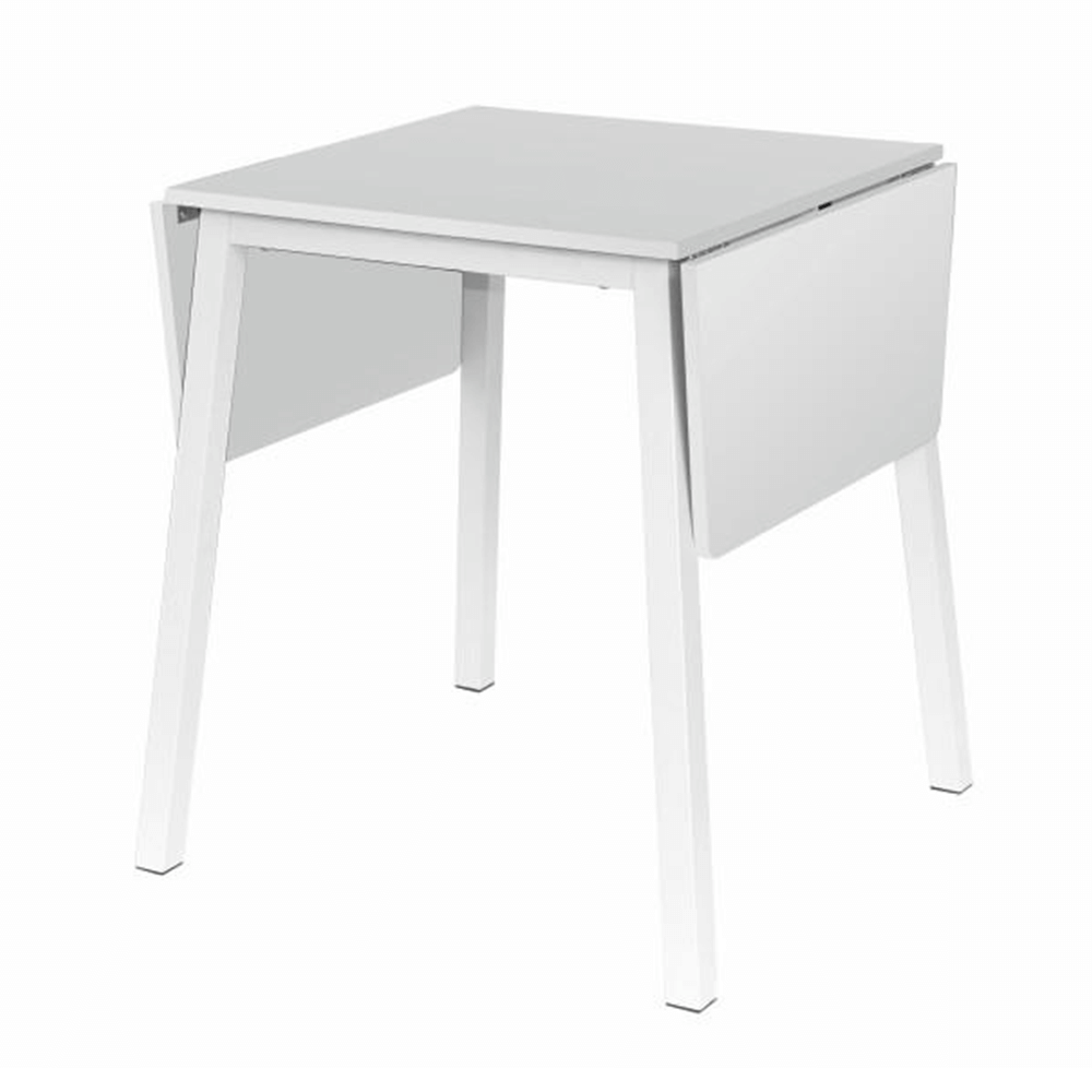 Masa dining, MDF folie/metal, alb, 60-120x60 cm, MAURO — imaginea 2