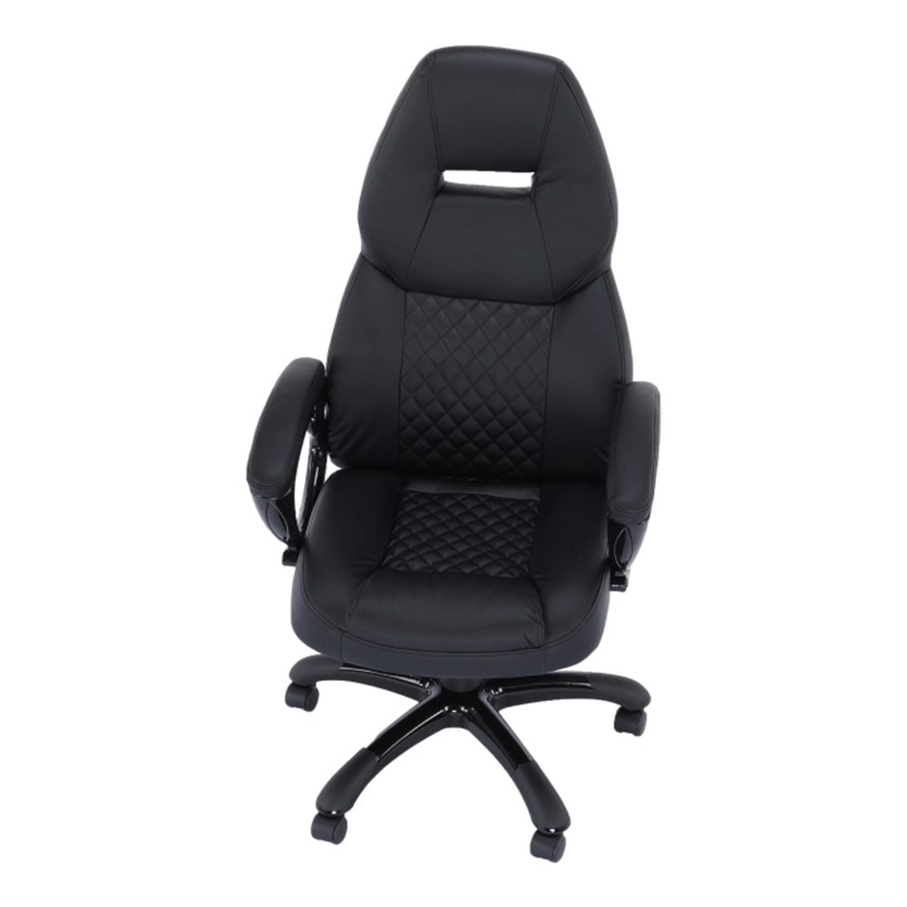 Fotoliu birou, piele eco neagra, HEVYR — imaginea 2
