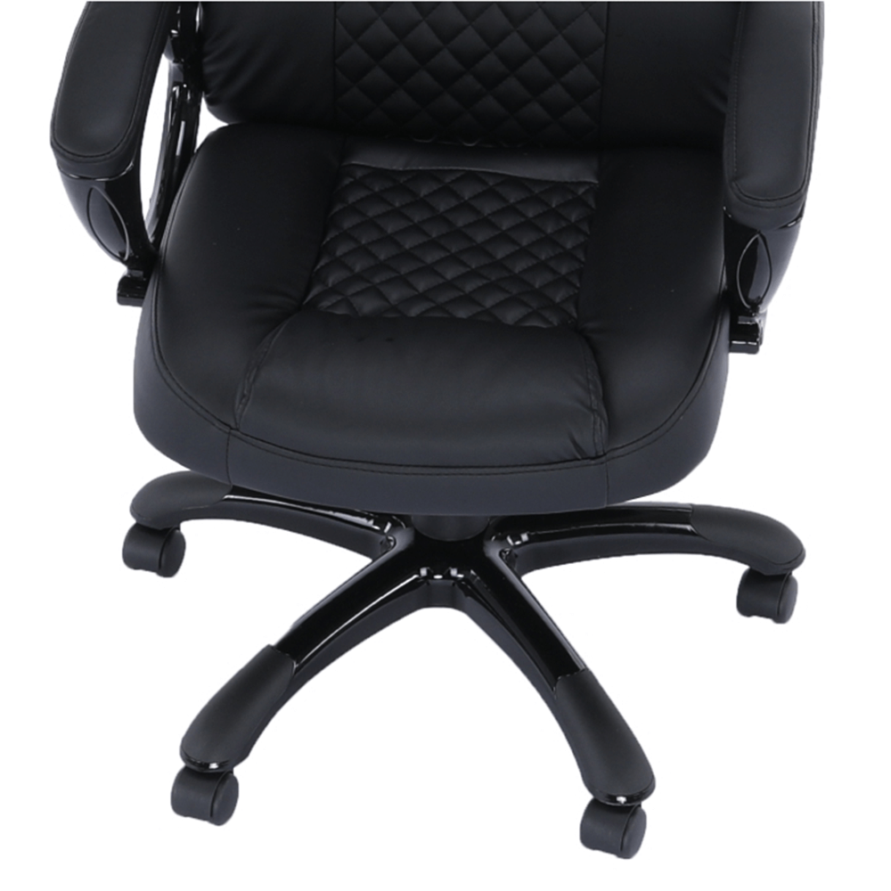 Fotoliu birou, piele eco neagra, HEVYR — imaginea 3