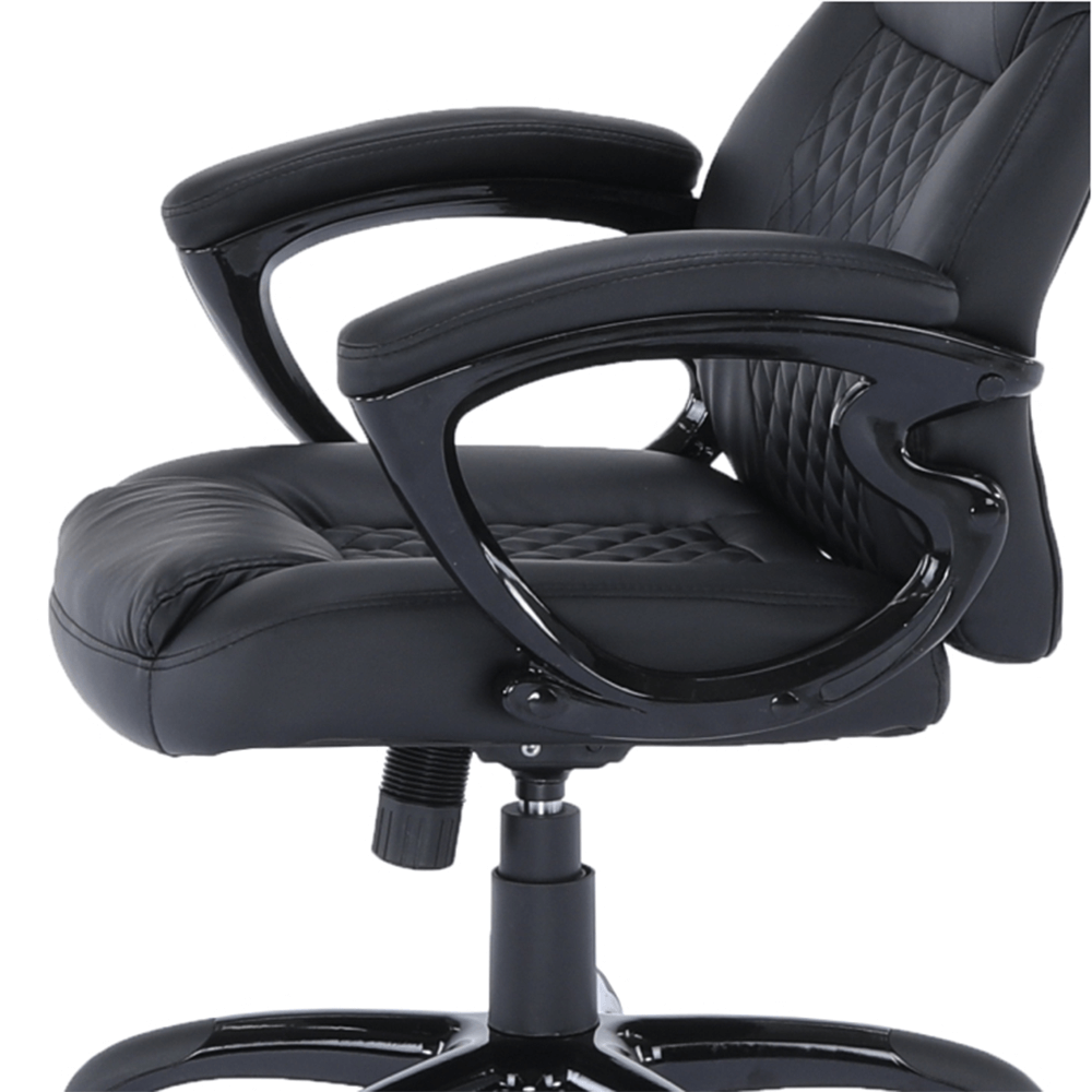 Fotoliu birou, piele eco neagra, HEVYR — imaginea 4