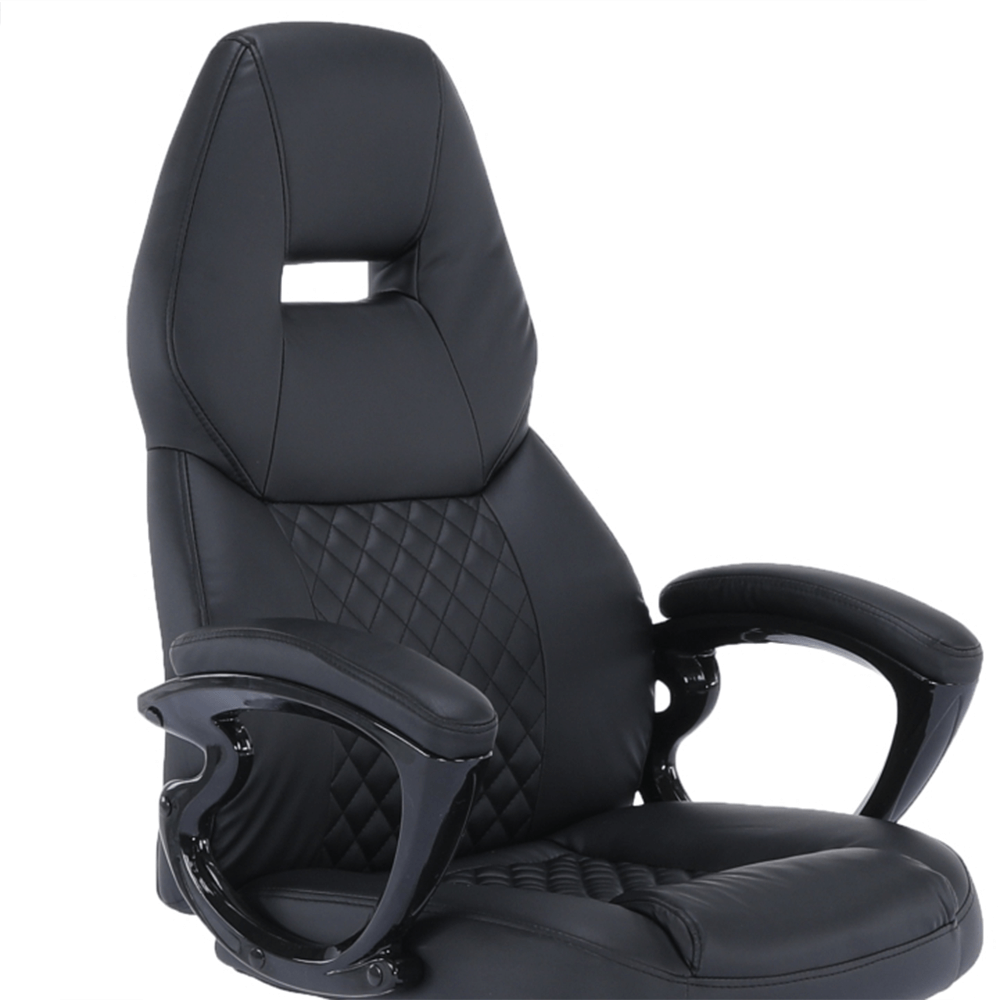 Fotoliu birou, piele eco neagra, HEVYR — imaginea 6