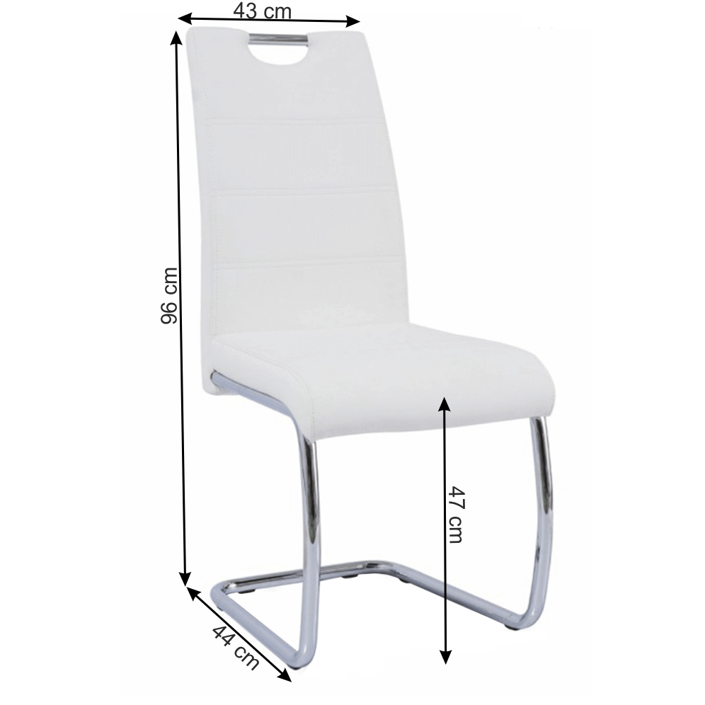 Scaun dining, alb/cusatura culoare deschisa, ABIRA NEW — imaginea 2