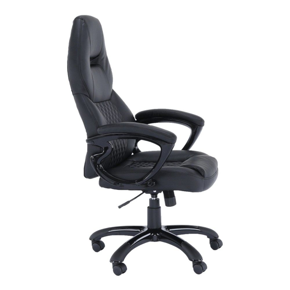 Fotoliu birou, piele eco neagra, HEVYR — imaginea 10
