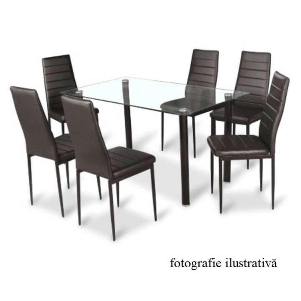 Scaun, piele eco bej/metal gri, COLETA NOVA — imaginea 2