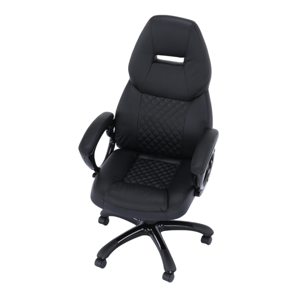 Fotoliu birou, piele eco neagra, HEVYR — imaginea 14