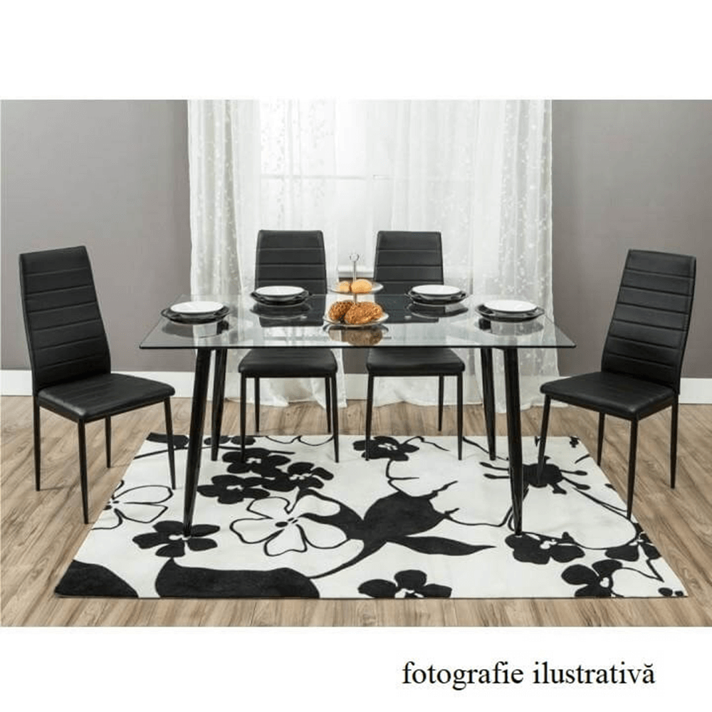 Scaun, piele eco bej/metal gri, COLETA NOVA — imaginea 3