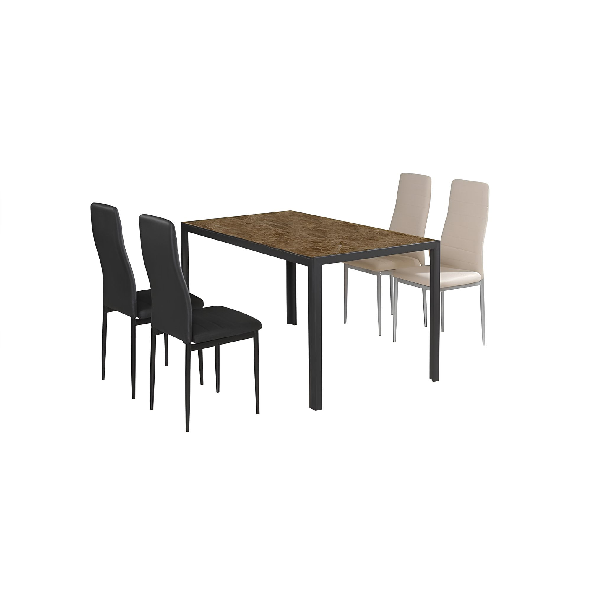 Scaun, piele eco neagra/metal negru, COLETA NOVA — imaginea 4