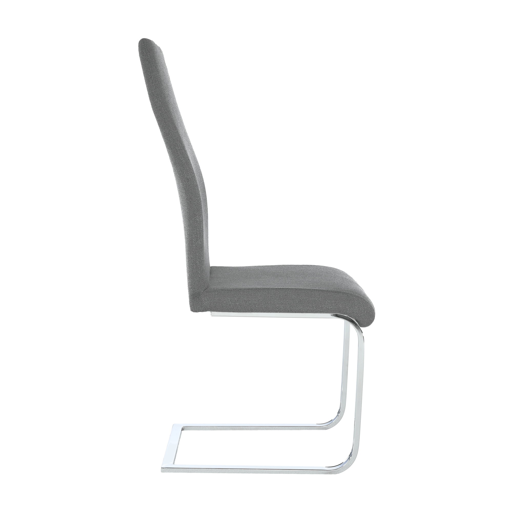 Scaun dining, material textil gri inchis/crom, AMINA — imaginea 3