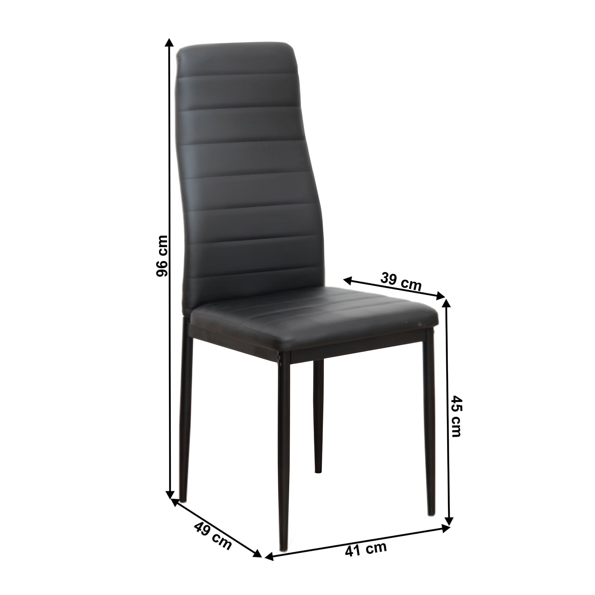 Scaun, piele eco neagra/metal negru, COLETA NOVA — imaginea 6