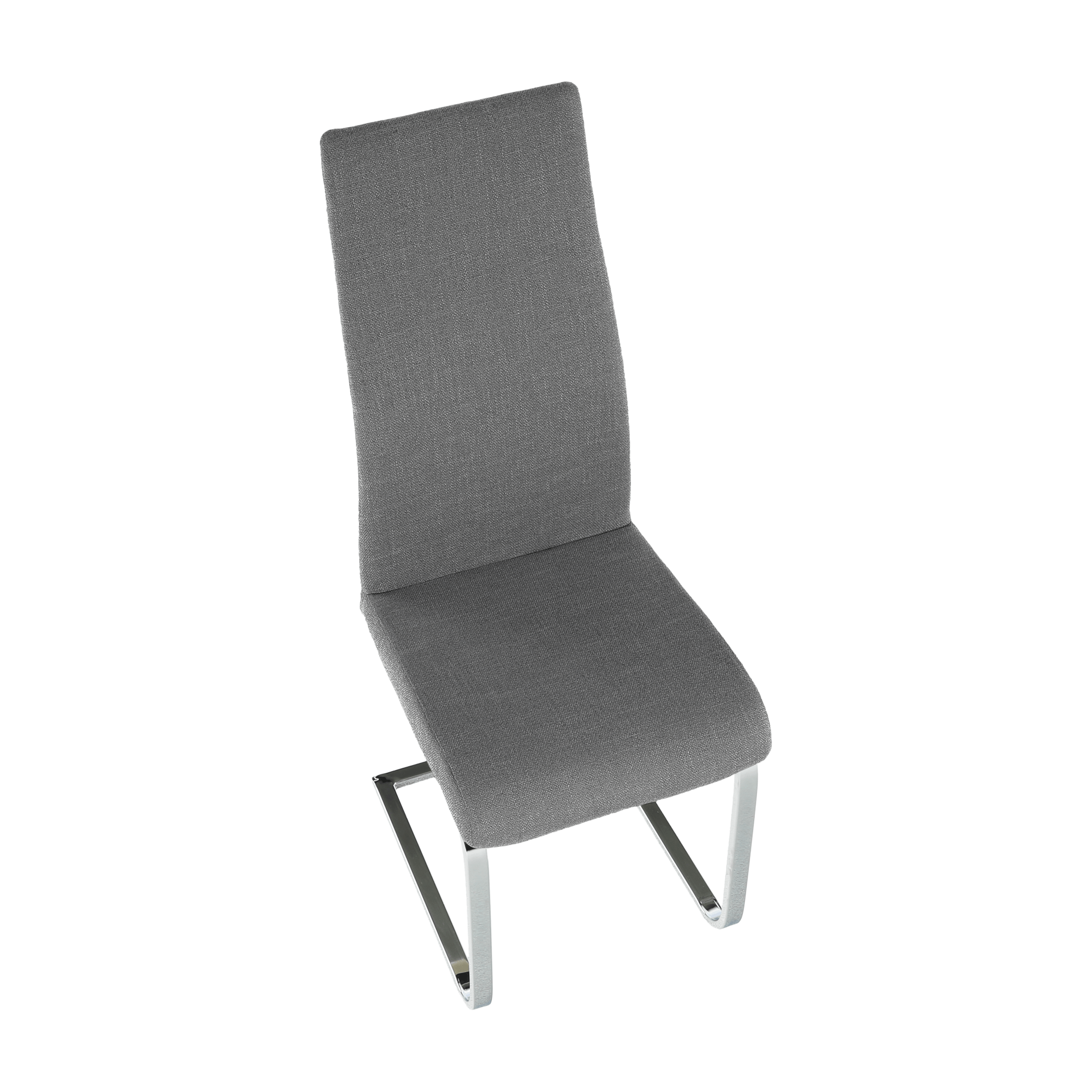 Scaun dining, material textil gri inchis/crom, AMINA — imaginea 5