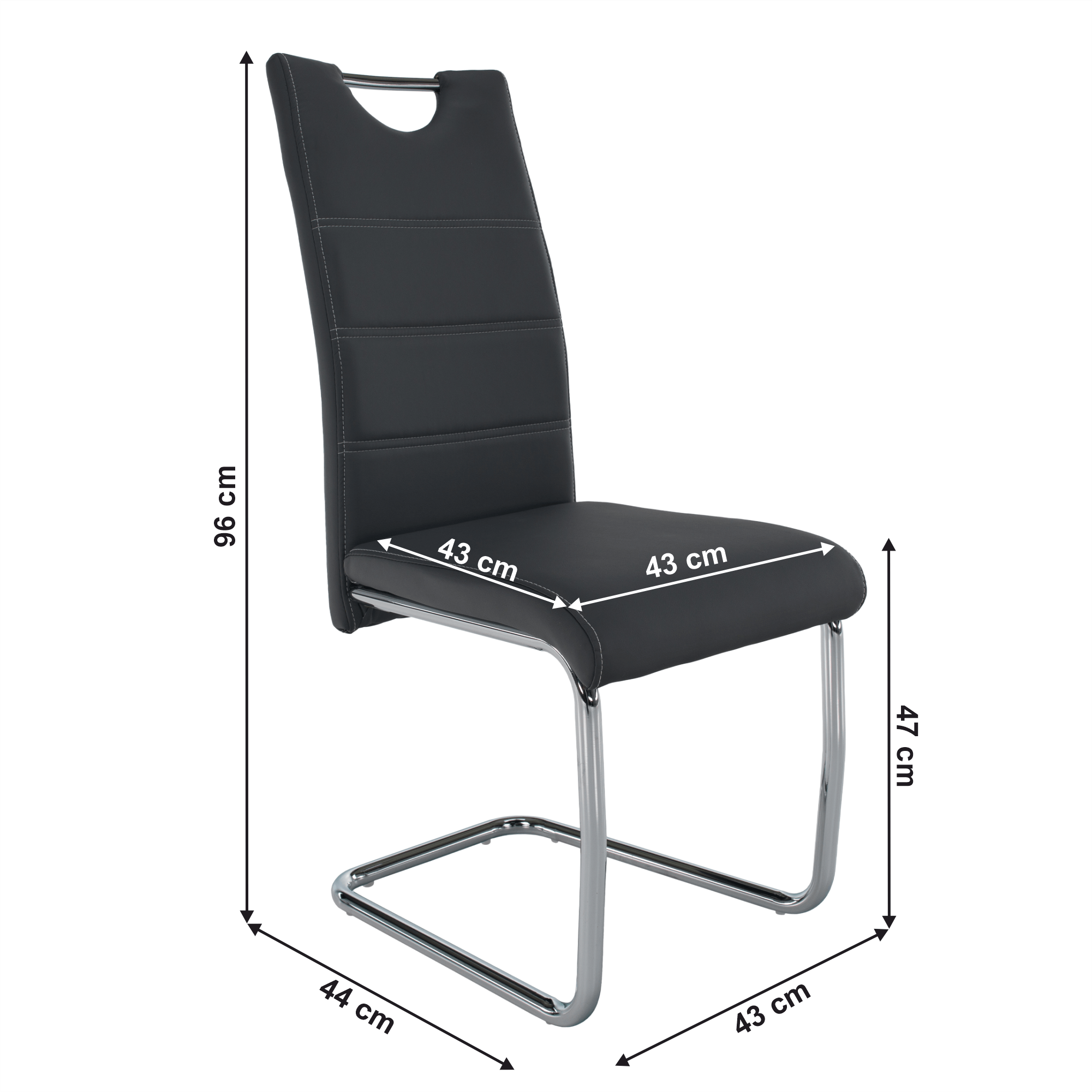 Scaun dining, gri inchis / cusatura deschisa, ABIRA NEW — imaginea 10