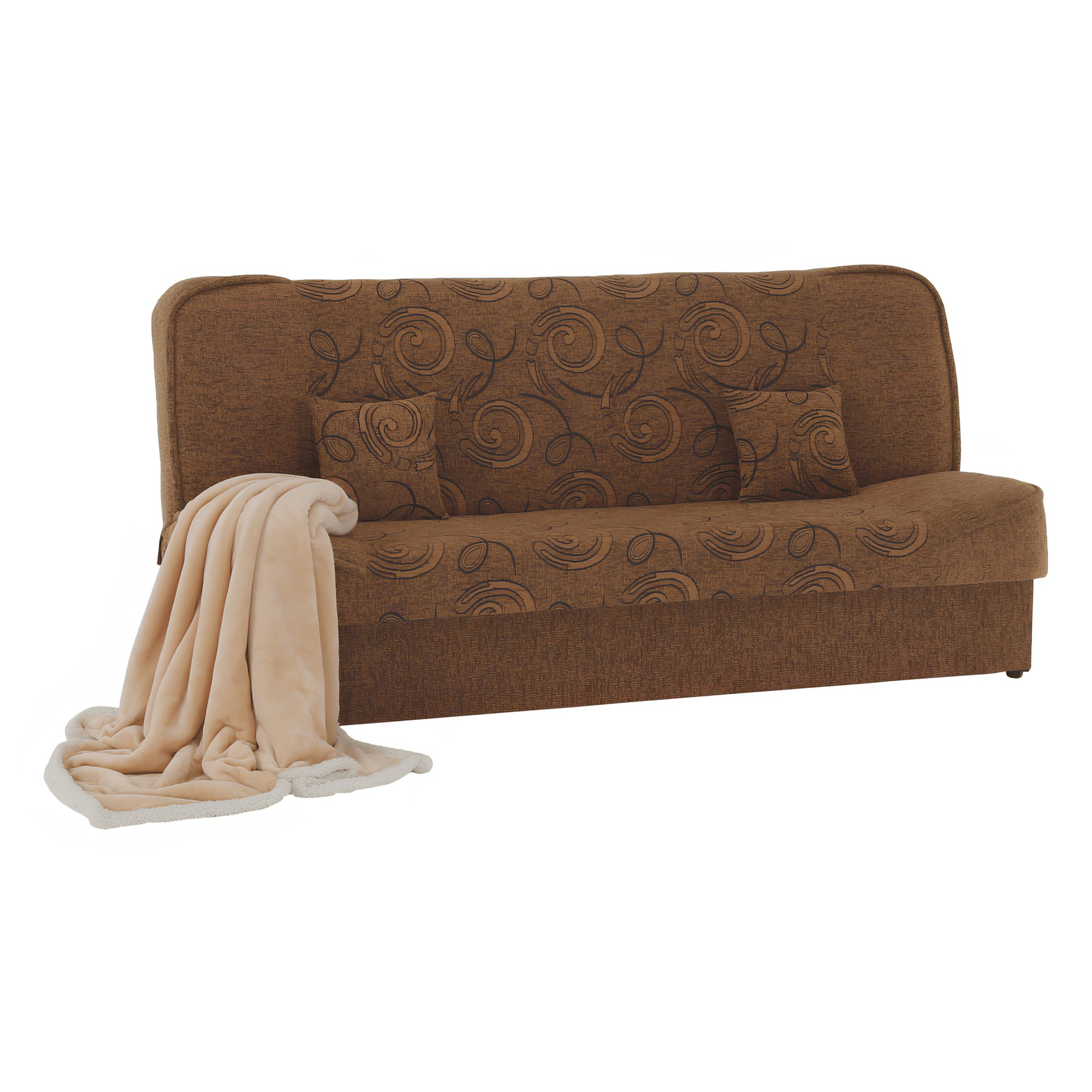 Canapea extensibila, material textil caramiziu/model, ASIA NEW — imaginea 9