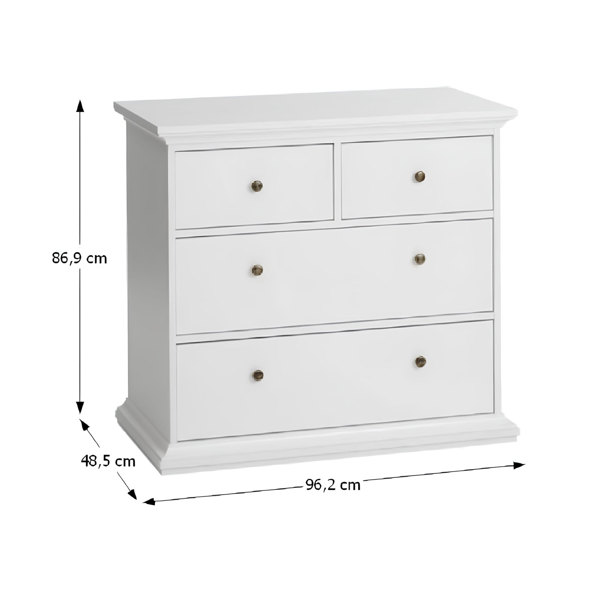 Comoda PAL infoliat/MDF lacuit, alb, PARIS 76716 — imaginea 3