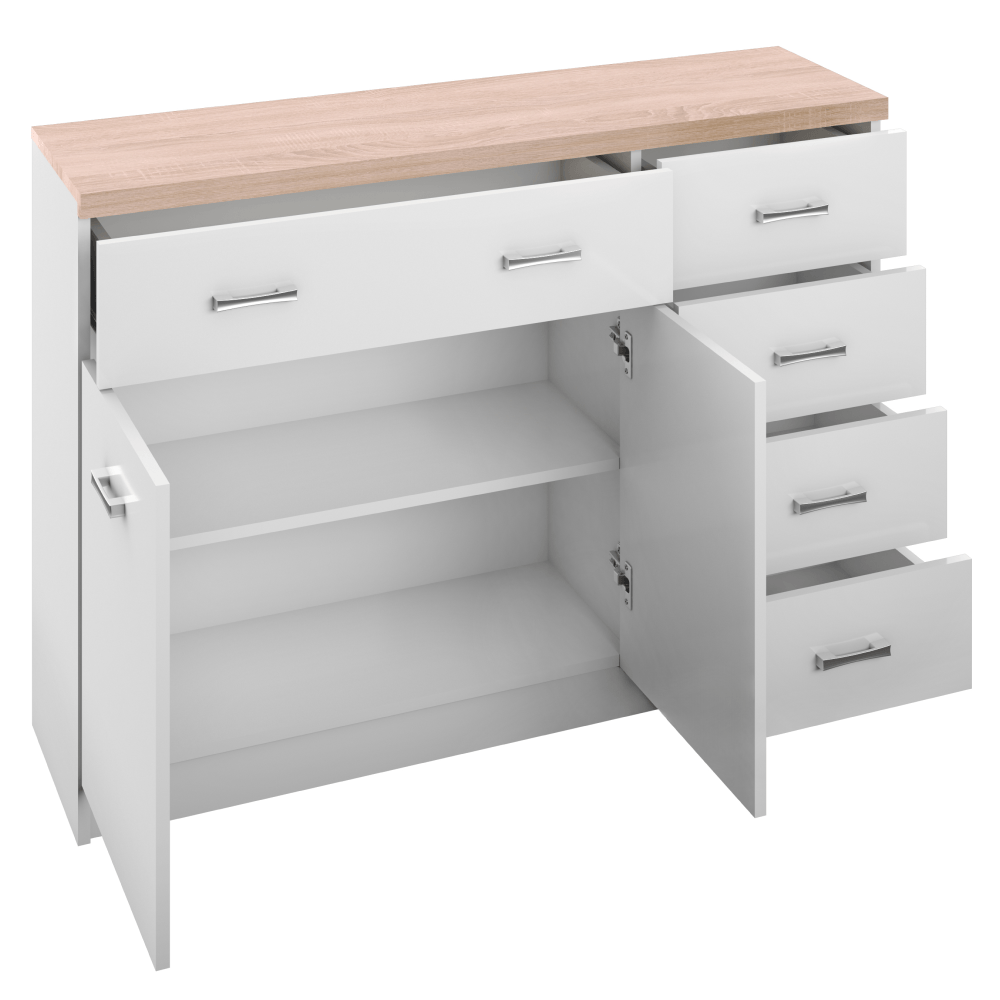 Comoda 2d5s, alb/stejar sonoma, TOPTY TYP 08 — imaginea 2