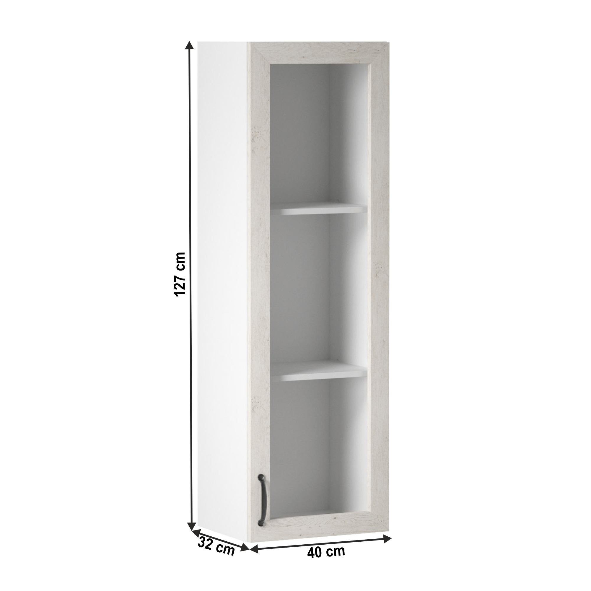 Dulap superior, alb/pin nordic, dreapta, ROYAL W40S — imaginea 9
