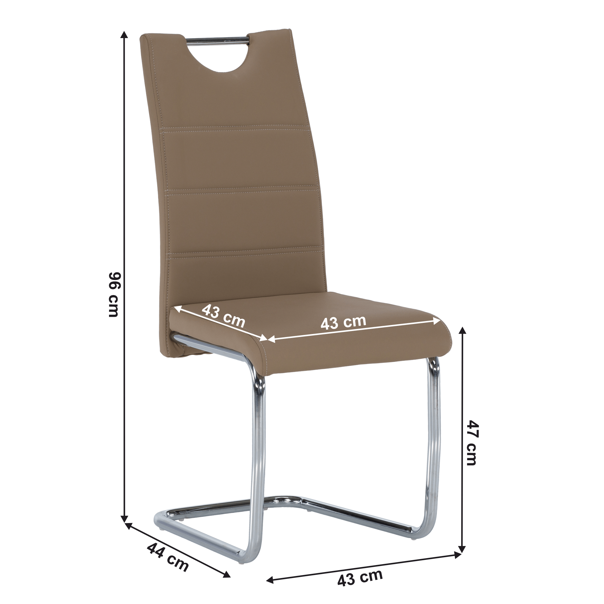 Scaun de bucatarie, cappuccino/cusatura deschisa, ABIRA NEW — imaginea 13