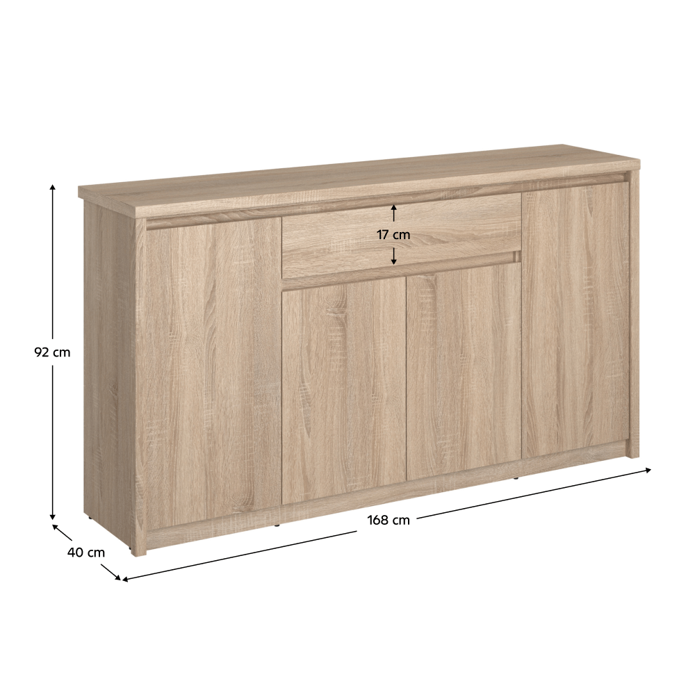 Comoda TYP 11, PAL melaminat, stejar sonoma, NORTY — imaginea 2