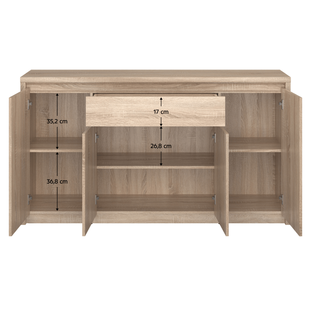 Comoda TYP 11, PAL melaminat, stejar sonoma, NORTY — imaginea 3