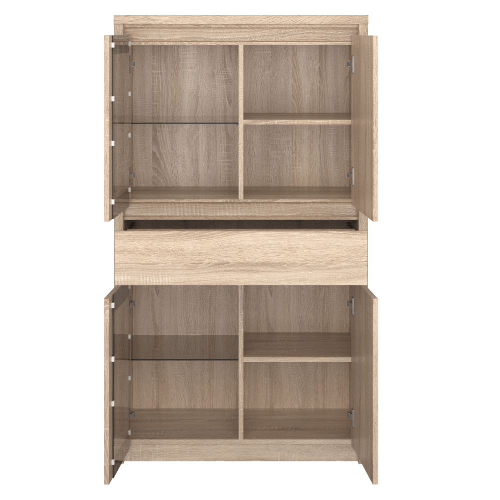 Vitrina TYP 7, PAL melaminat, stejar sonoma, NORTY — imaginea 4