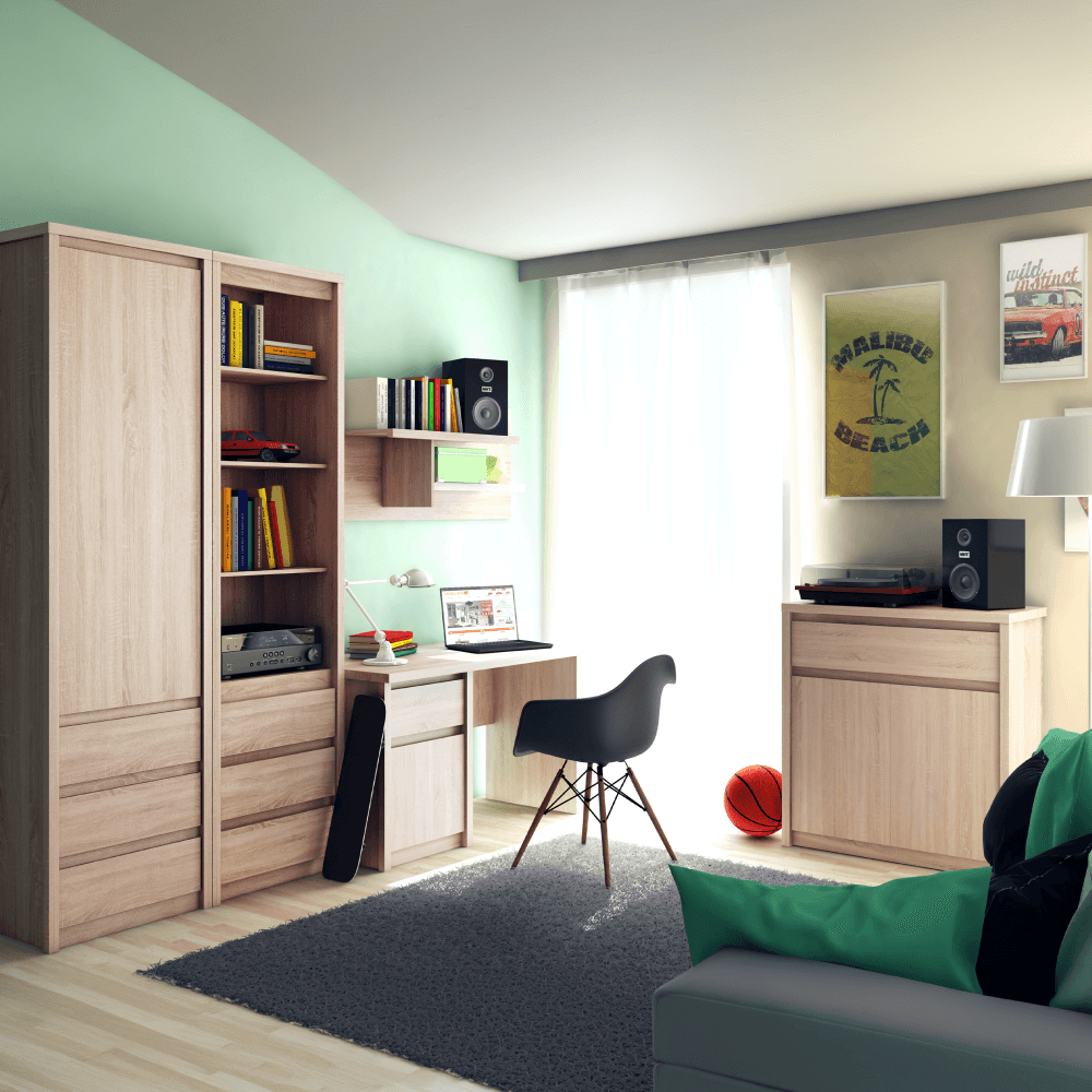 Comoda TYP 10, PAL melaminat, stejar sonoma, NORTY — imaginea 3