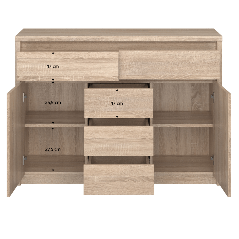 Comoda TYP 10, PAL melaminat, stejar sonoma, NORTY — imaginea 8