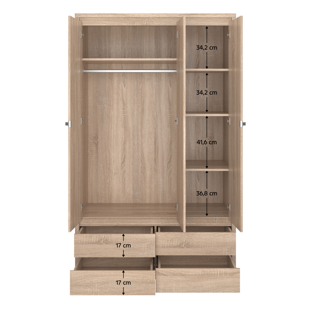 Dulap cu oglinda 3D4S, stejar sonoma, NORTY TYP 1 — imaginea 8