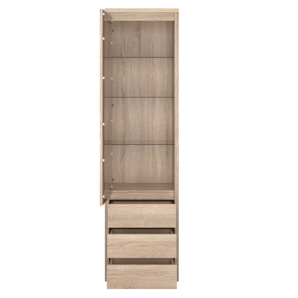 Vitrina TYP 4, PAL melaminat, stejar sonoma, NORTY — imaginea 4