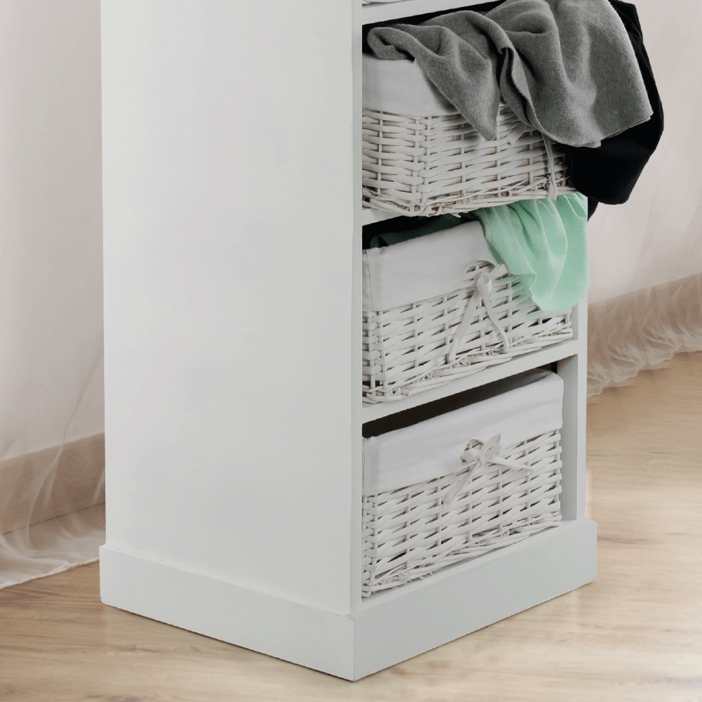 Comoda cu 4 sertare (cosuri), alb, BLANCO — imaginea 3