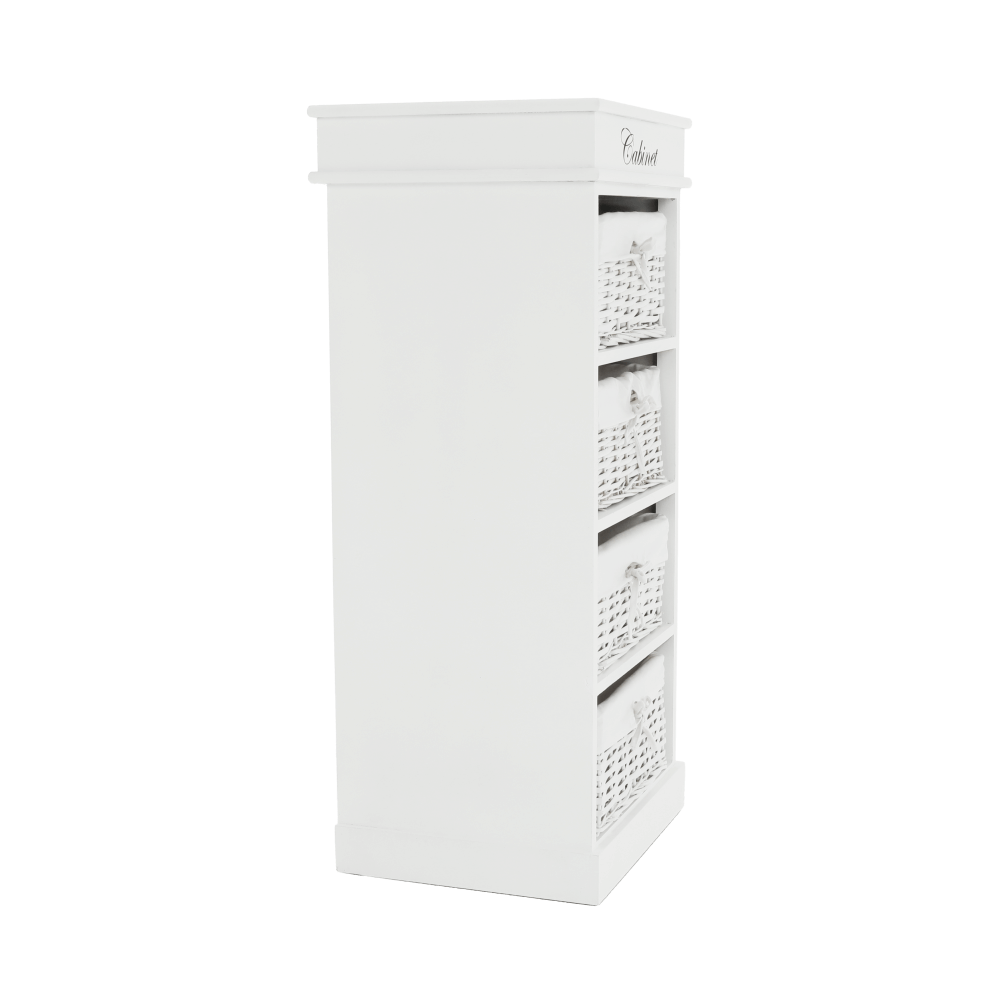 Comoda cu 4 sertare (cosuri), alb, BLANCO — imaginea 5
