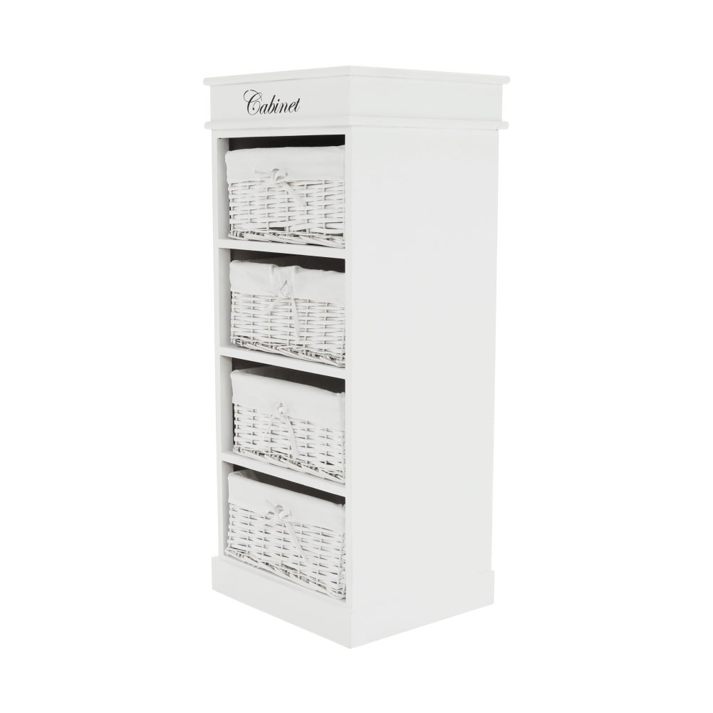 Comoda cu 4 sertare (cosuri), alb, BLANCO — imaginea 7