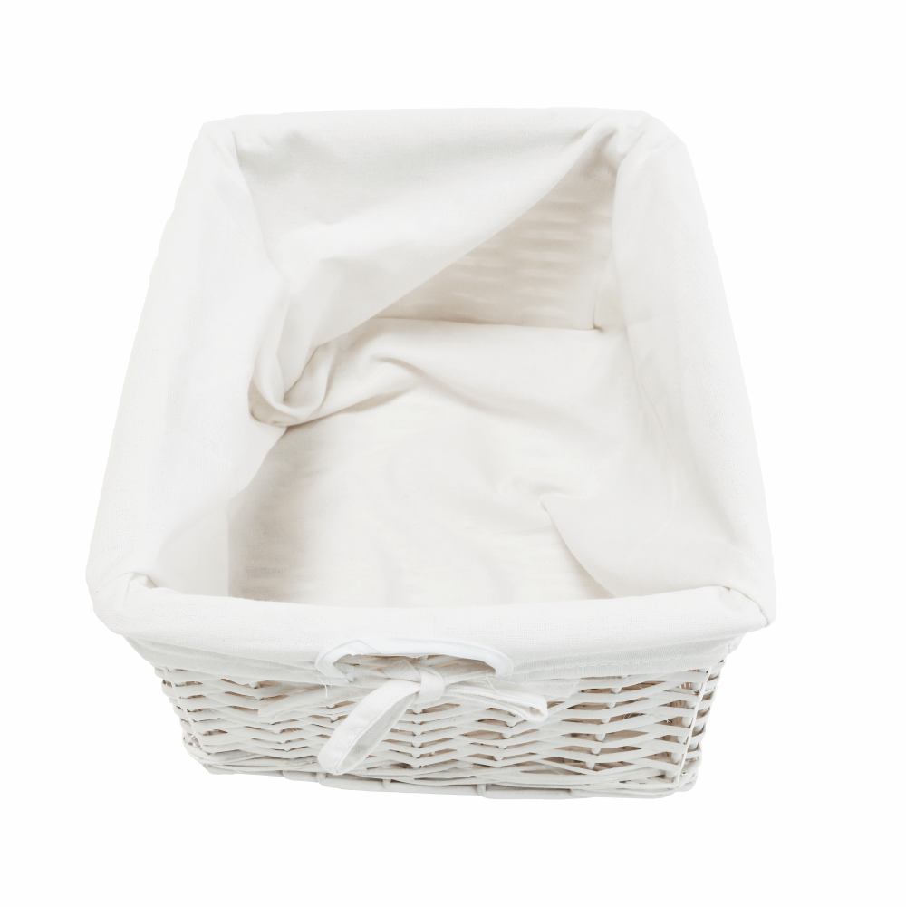 Comoda, lemn/rachita/material textil, alb, RAFAELLO 9 — imaginea 2